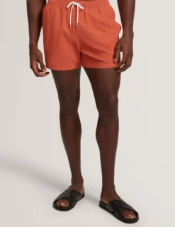 Seersucker Mid-Length Swim Shorts