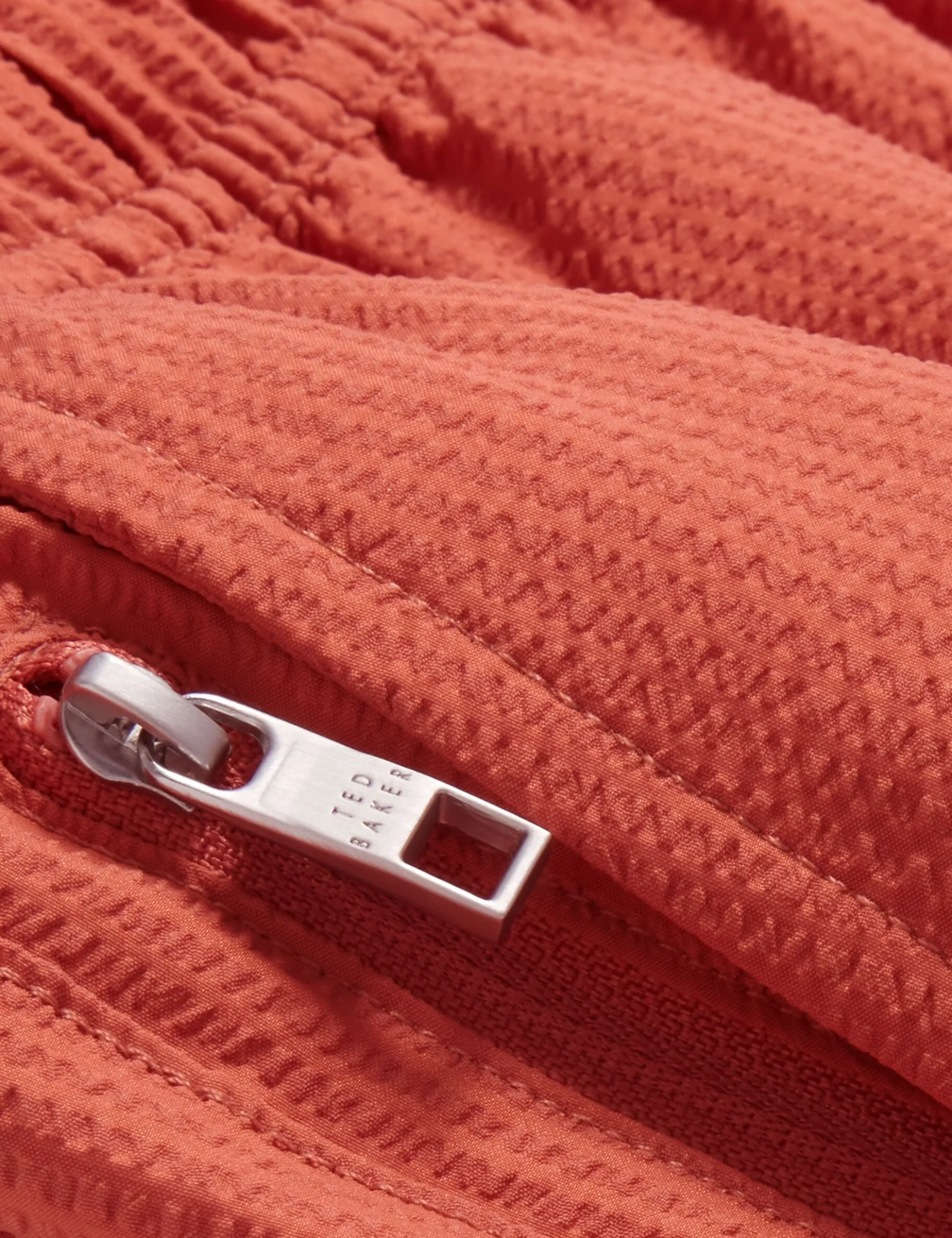 Seersucker Mid-Length Swim Shorts