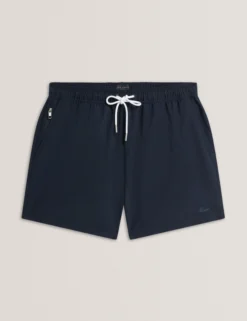 Seersucker Mid-Length Swim Shorts