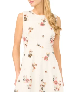 Sequin Floral Sleeveless Midi Dress