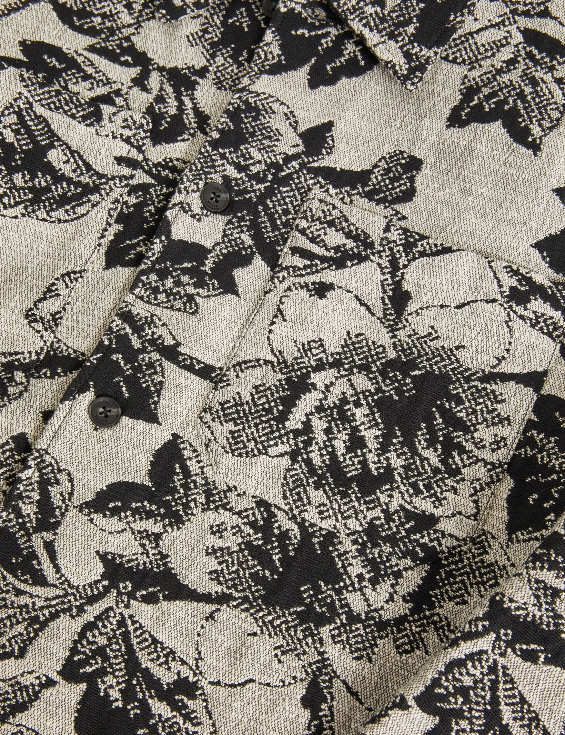 Shaded Floral Print Jacquard Overshirt