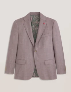 Sharkskin Wool Modern Fit Suit Jacket