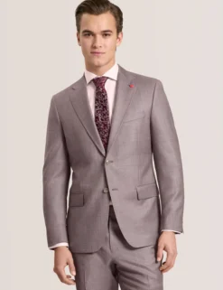 Sharkskin Wool Modern Fit Suit Jacket