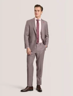 Sharkskin Wool Modern Fit Suit Pants