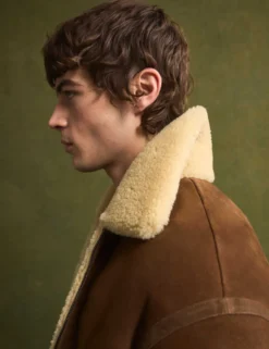 Shearling Leather Aviator Jacket