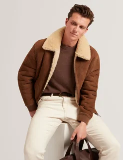 Shearling Leather Aviator Jacket