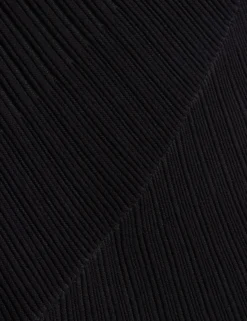 Sheer Detail Textured Knit Midaxi Dress