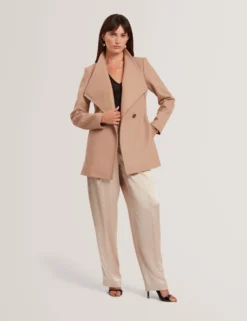 Short Belted Wool Wrap Coat