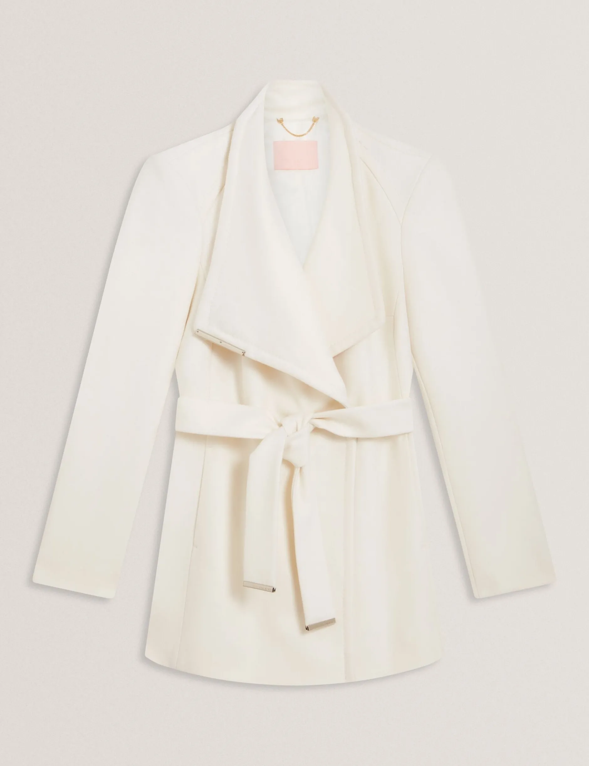 Short Belted Wool Wrap Coat