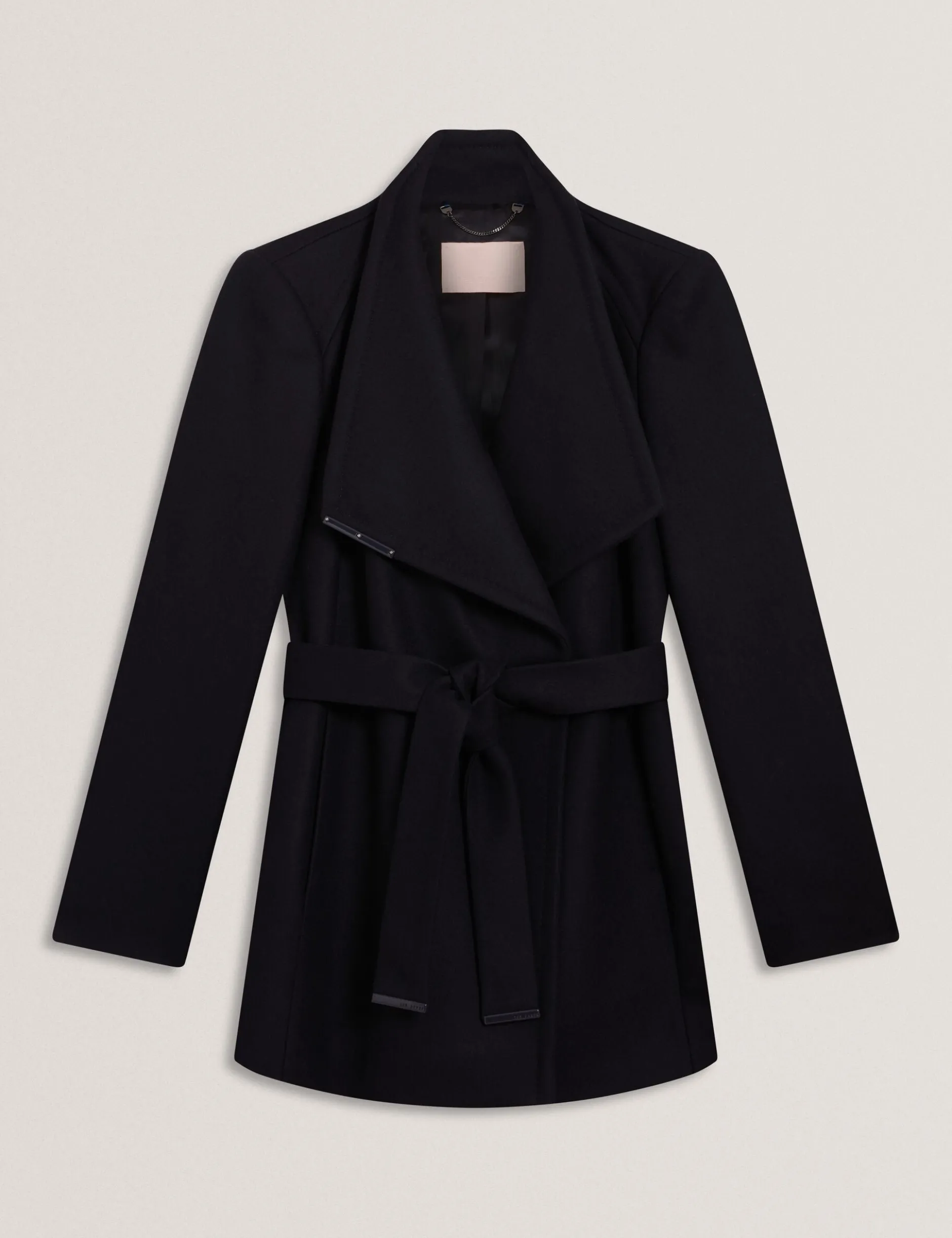 Short Belted Wool Wrap Coat