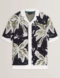 Short Sleeve Knitted Leaf Shirt