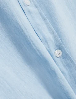 Short Sleeve Linen Cotton Woven Shirt