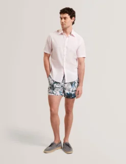 Short Sleeve Linen Cotton Woven Shirt