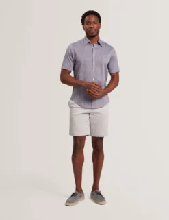 Short Sleeve Linen Cotton Woven Shirt