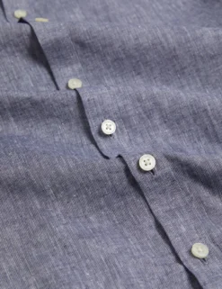 Short Sleeve Linen Cotton Woven Shirt