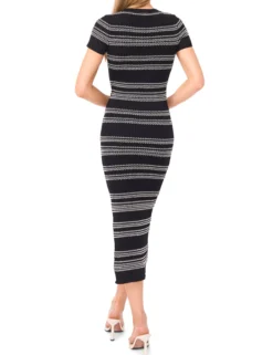 Short Sleeve Maxi Dress With Contrast Stripe