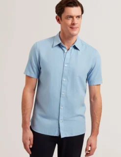 Short Sleeve Regular Linen Woven Shirt