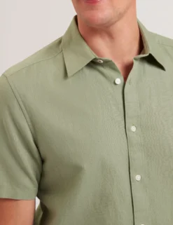 Short Sleeve Regular Linen Woven Shirt
