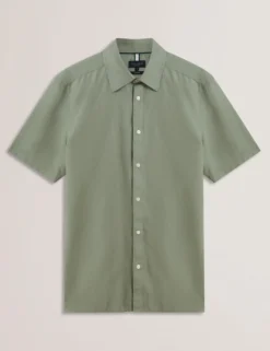 Short Sleeve Regular Linen Woven Shirt