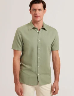 Short Sleeve Regular Linen Woven Shirt