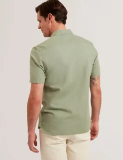 Short Sleeve Regular Linen Woven Shirt