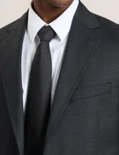 Single Breasted Two Button Notch Fully Fashioned Grid Suit Jacket
