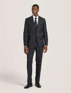 Single Breasted Two Button Notch Fully Fashioned Grid Suit Jacket
