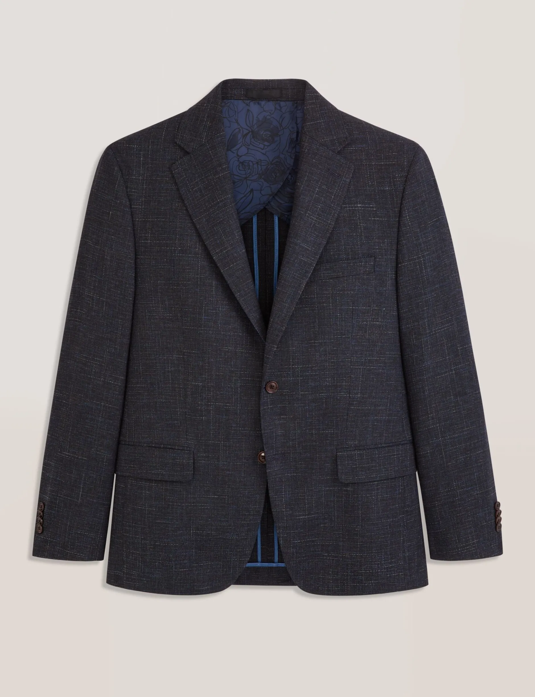 Single Breasted Two Button Notch Patch Pocket Weave Jacket