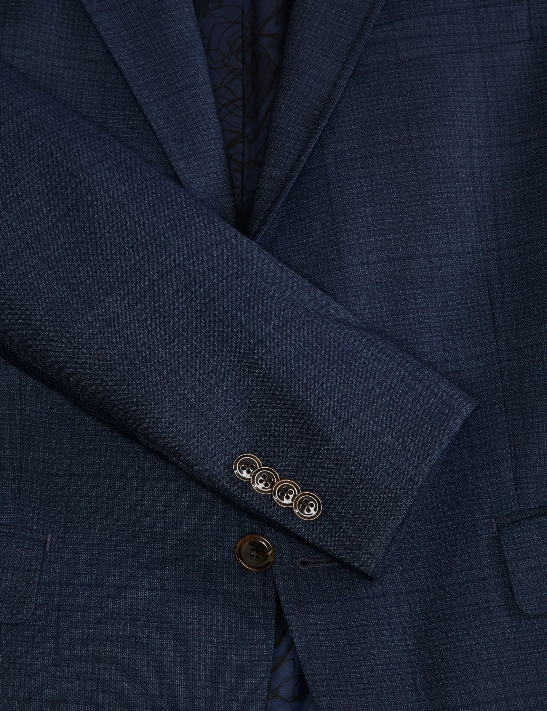 Single Breasted Two Button Notch Fully Fashioned Plaid Suit Jacket