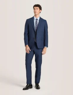 Single Breasted Two Button Notch Fully Fashioned Plaid Suit Jacket