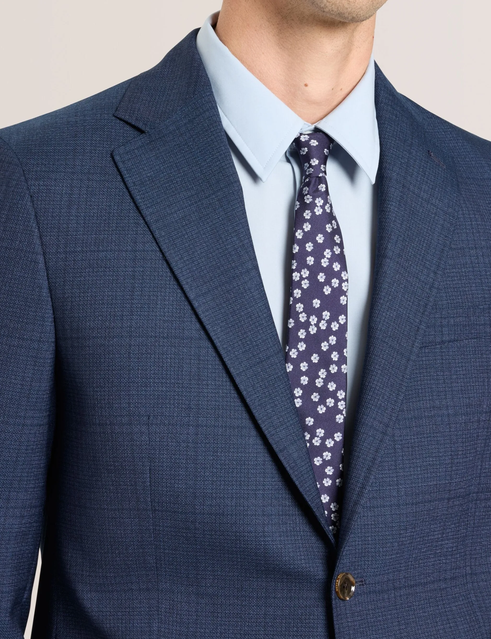 Single Breasted Two Button Notch Fully Fashioned Plaid Suit Jacket
