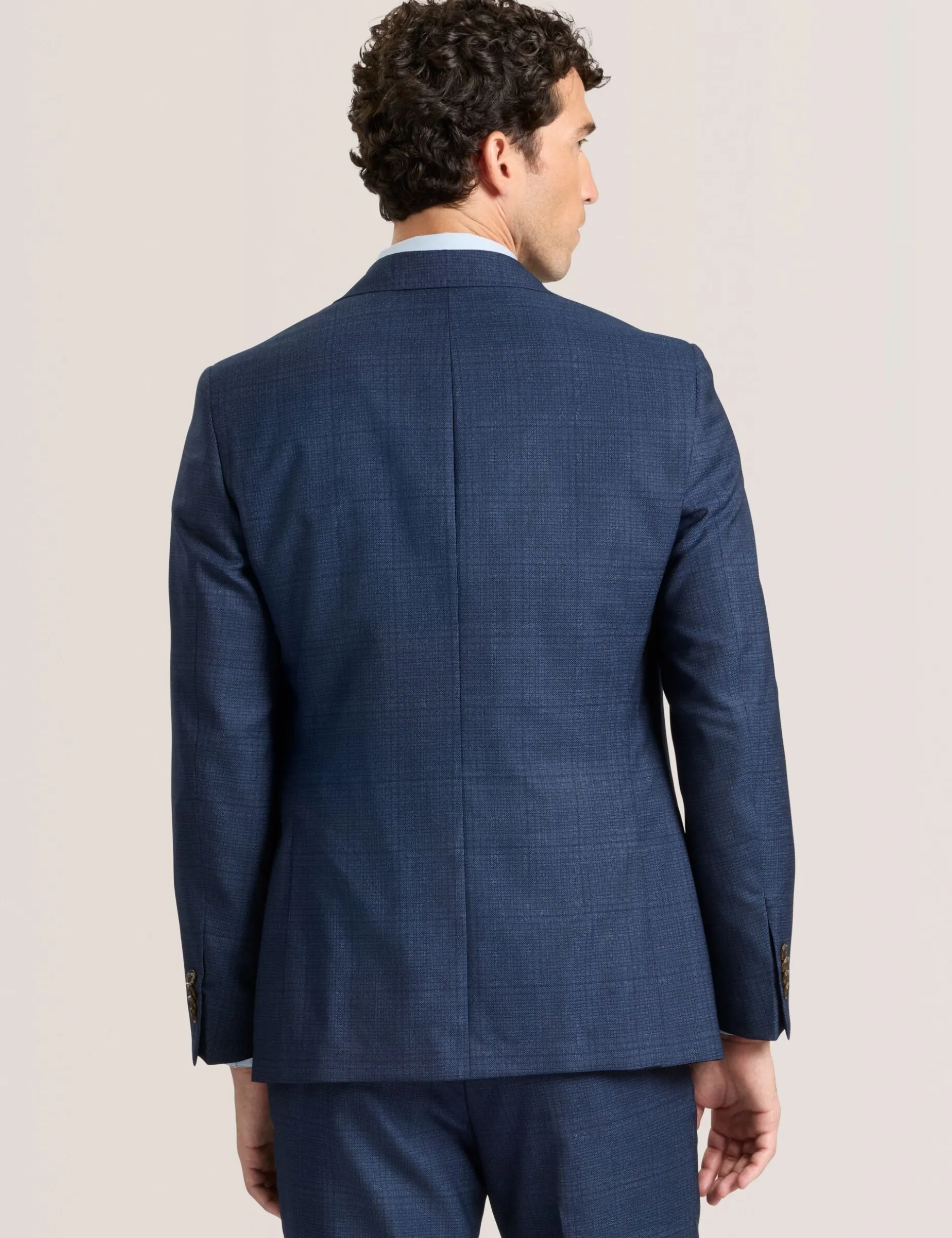 Single Breasted Two Button Notch Fully Fashioned Plaid Suit Jacket
