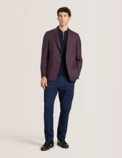 Single Breasted Two Button Notch Fully Fashioned Plaid Jacket