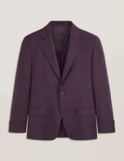 Single Breasted Two Button Notch Fully Fashioned Plaid Jacket