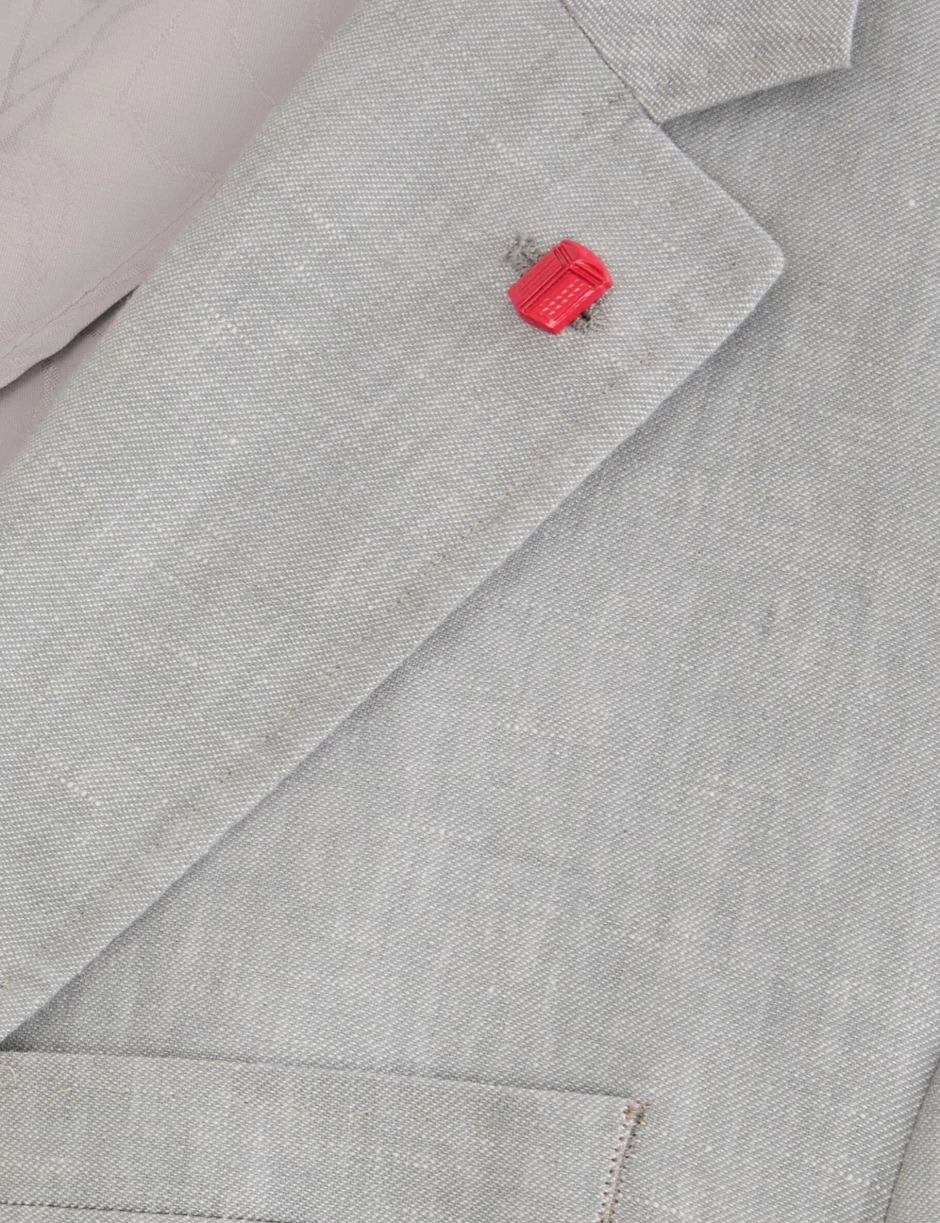 Single Breasted Two Button Notch Flat Front Linen Suit Jacket