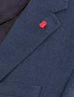 Single Breasted Two Button Notch Flat Front Seersucker Suit Jacket