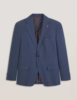 Single Breasted Two Button Notch Flat Front Seersucker Suit Jacket