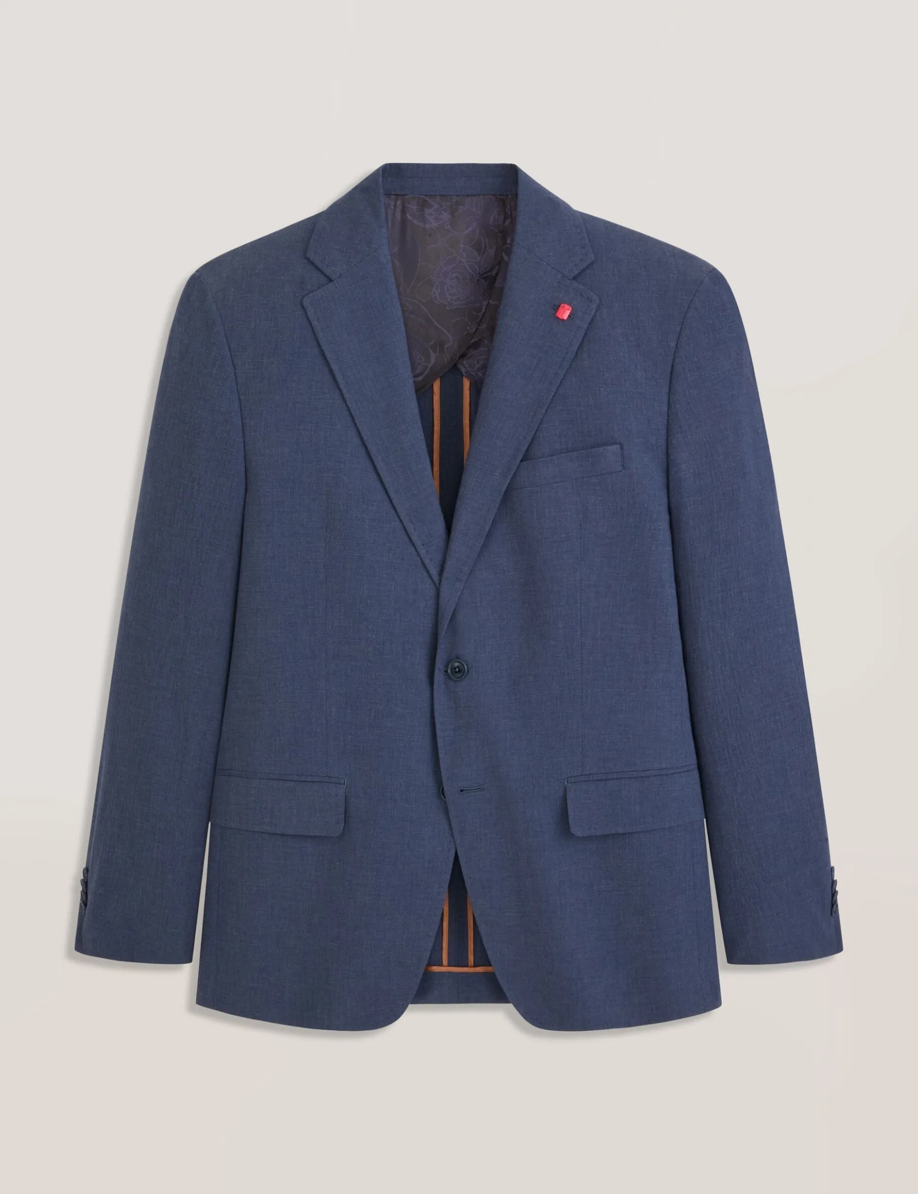 Single Breasted Two Button Notch Flat Front Seersucker Suit Jacket