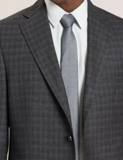 Single Breasted Two Button Notch Fully Fashioned Tattersall Suit Jacket