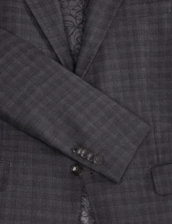 Single Breasted Two Button Notch Fully Fashioned Tattersall Suit Jacket