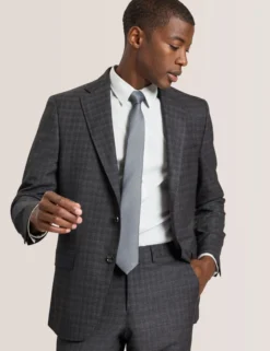Single Breasted Two Button Notch Fully Fashioned Tattersall Suit Jacket