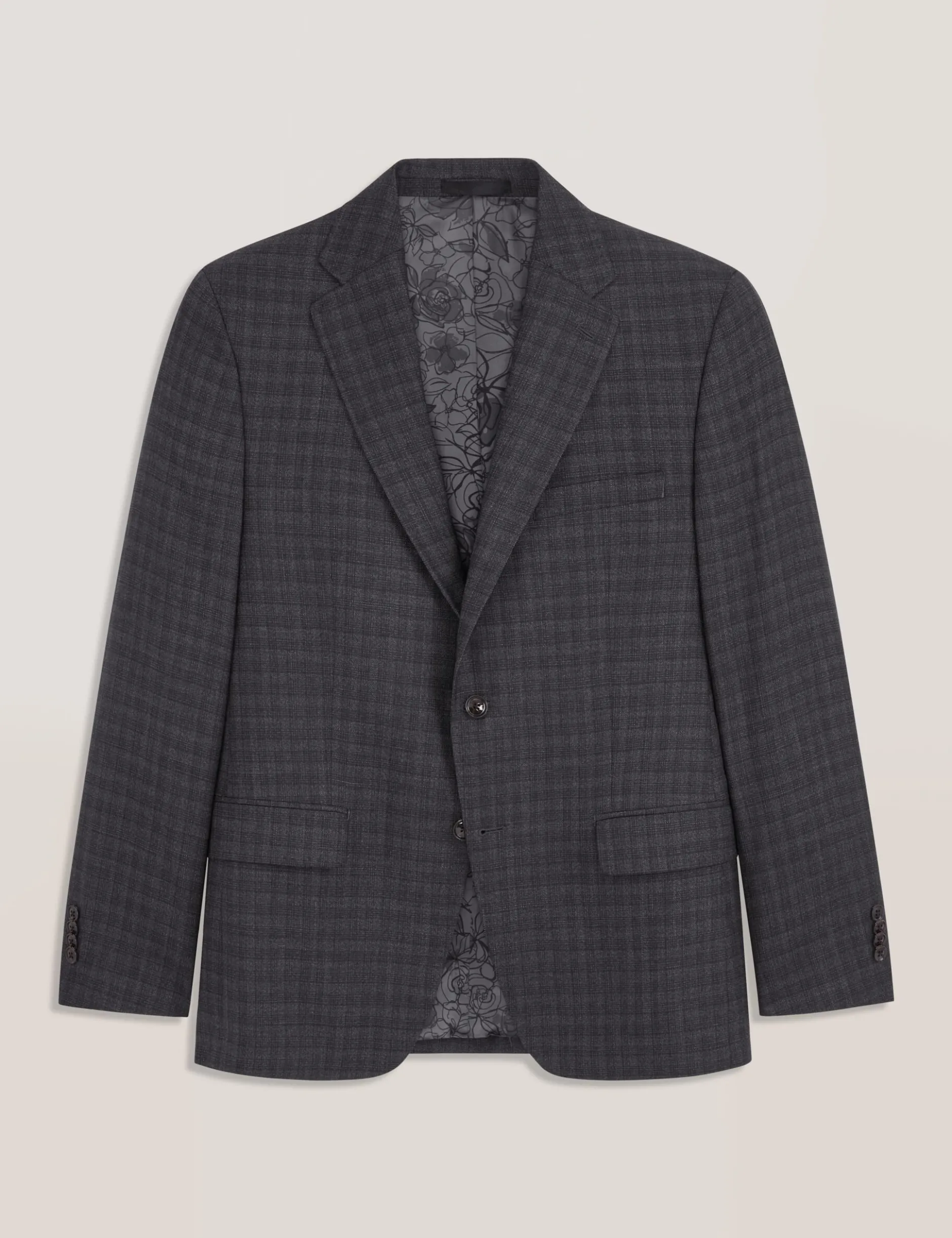 Single Breasted Two Button Notch Fully Fashioned Tattersall Suit Jacket