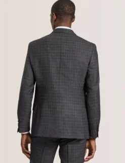 Single Breasted Two Button Notch Fully Fashioned Tattersall Suit Jacket