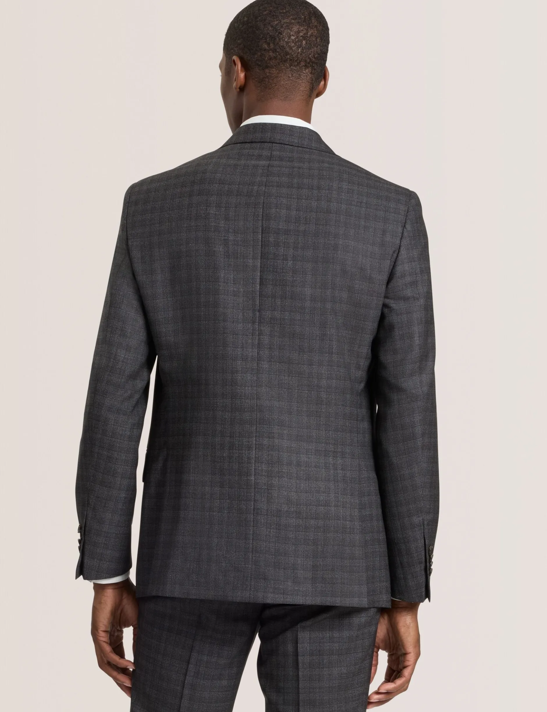 Single Breasted Two Button Notch Fully Fashioned Tattersall Suit Jacket