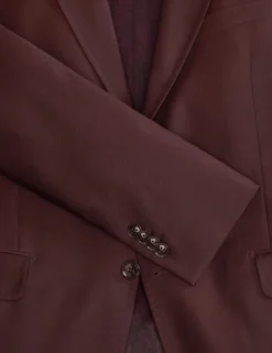 Single Breasted Two Button Notch Fully Fashioned Twill Suit Jacket