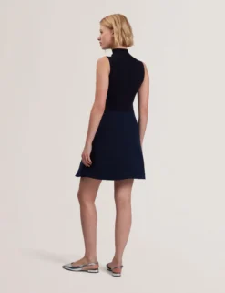 Sleeveless High Neck 2-in-1 Mini Dress