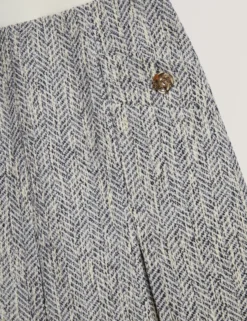 Sleeveless Knit Bodice Boucle Mini Dress