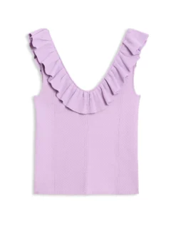 Sleeveless Knit Ruffle Top