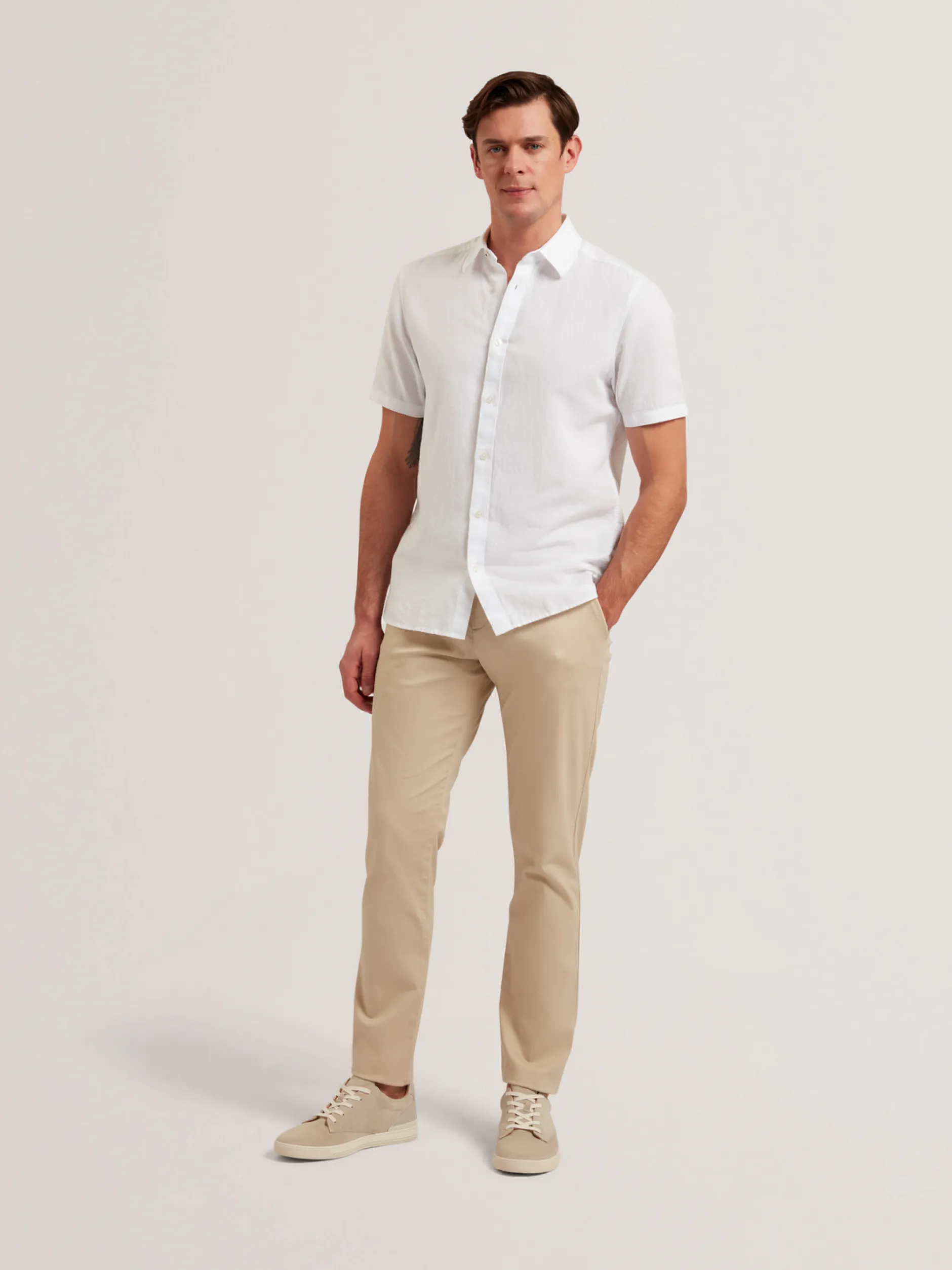 Slim Fit Cotton Blend Chinos