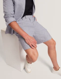 Slim Fit Linen Blend Tailored Shorts